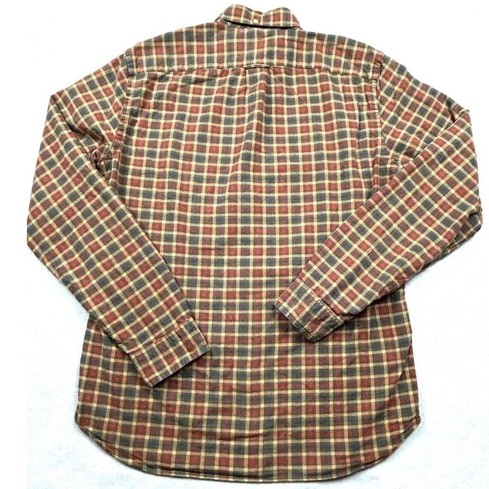 J. Crew Mens‎ Slim Fit Plaid Button Down Shirt Medium Red Green Cotton F4181
